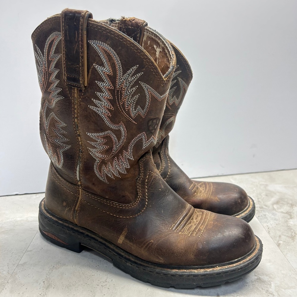 Ariat Fatbaby Western Boots Brown Leather Women Size 7.5 Embroidered 10008628